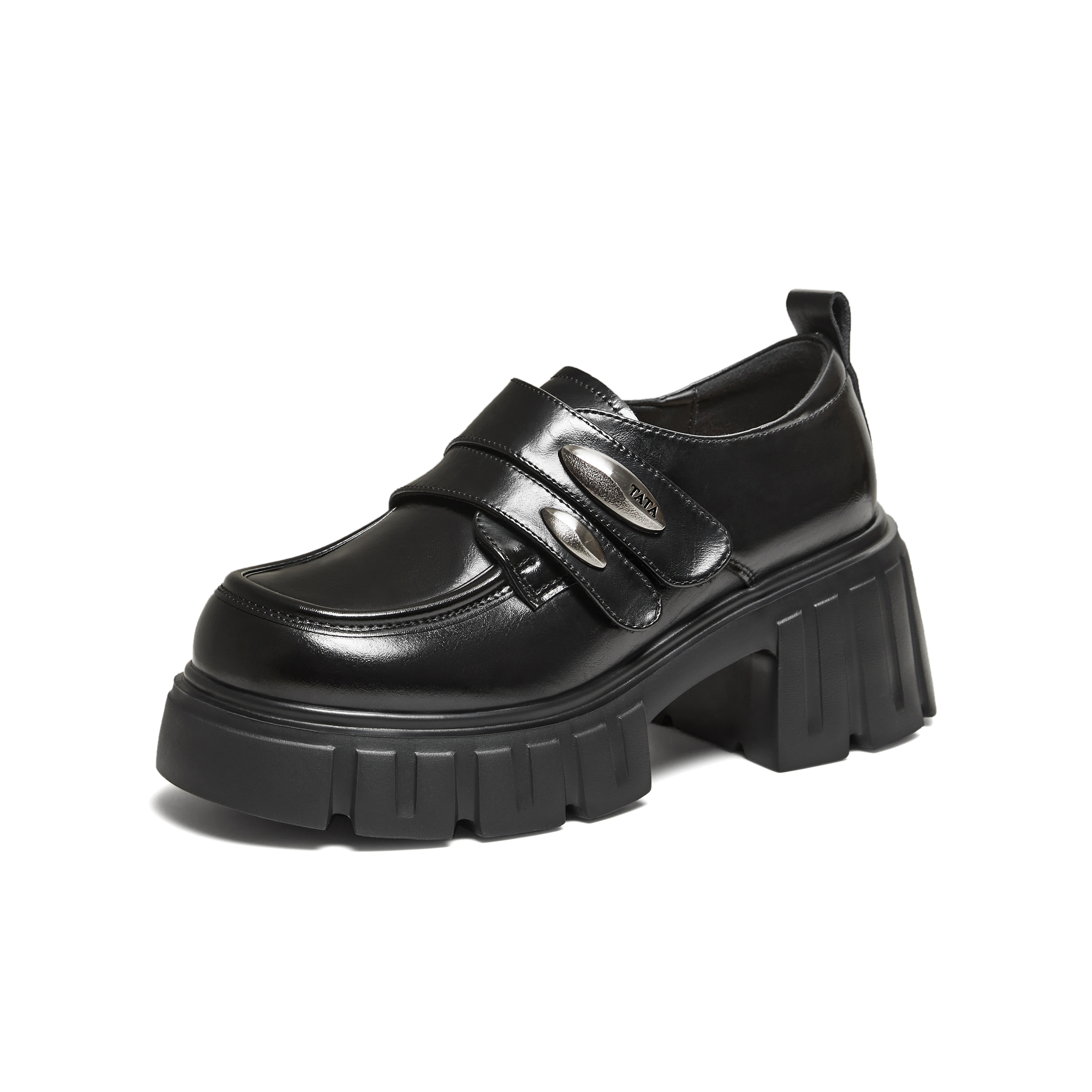 TATA/他她2026春商场同款时尚简约休闲圆头女乐福鞋新款CHY08AM6