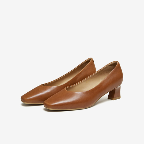 TATA/他她2026春商场同款时尚百搭简约圆头女中高单鞋新款UZJ01AQ6