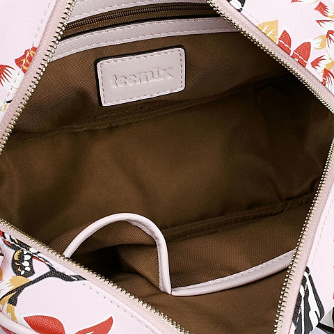 teenmix天美意夏季粉色人造革女包时尚印花手提单肩包0929abx5