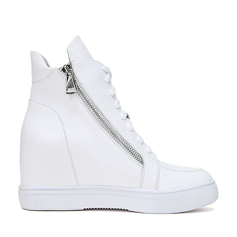 teenmix/天美意冬季白色牛皮女休闲靴289-1dd6