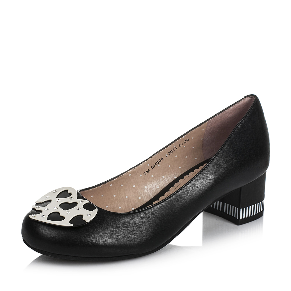 teenmix天美意春黑色绵羊皮女单鞋6h904aq7