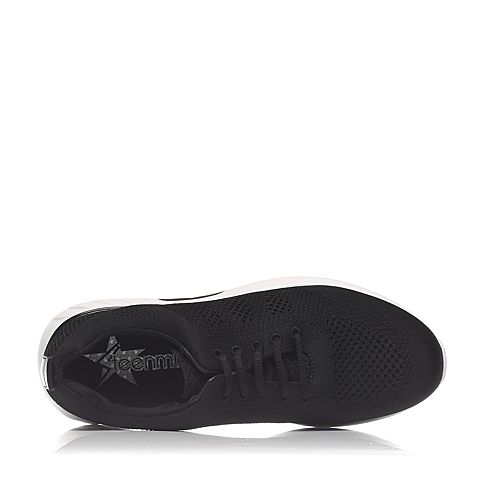 Teenmix/天美意春专柜同款黑色布运动风系带鞋男休闲鞋65T03AM7