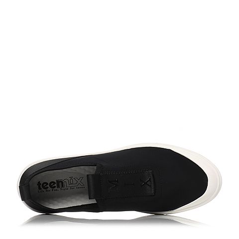 Teenmix/天美意夏季专柜同款黑色弹力布单鞋男休闲鞋男鞋BCH42BM7