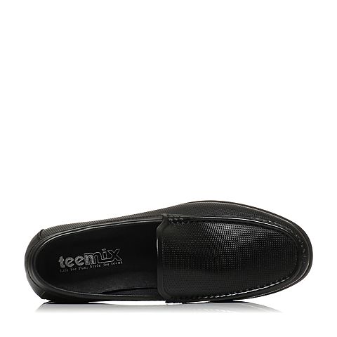 Teenmix/天美意夏季黑色牛皮商务休闲男单鞋R7351BM7