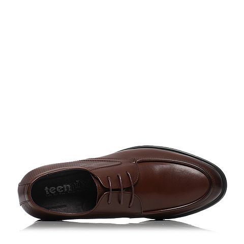 Teenmix/天美意夏季棕色牛皮商务正装男单鞋00321BM7