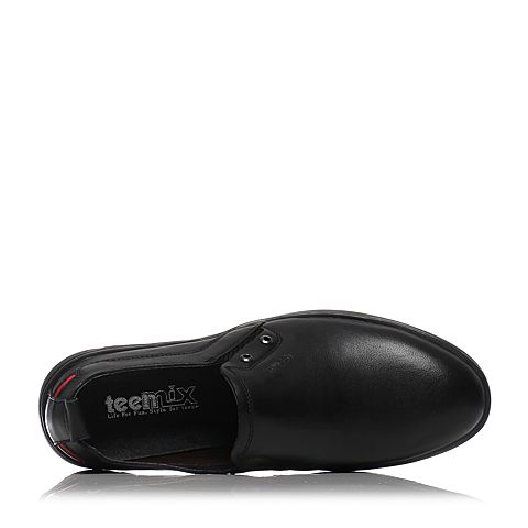 Teenmix/天美意夏季黑色牛皮商务休闲男单鞋G3802BM7
