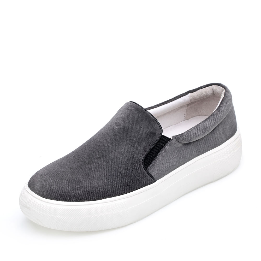 teenmix/天美意春季灰色纺织品女休闲鞋懒人鞋81183am7