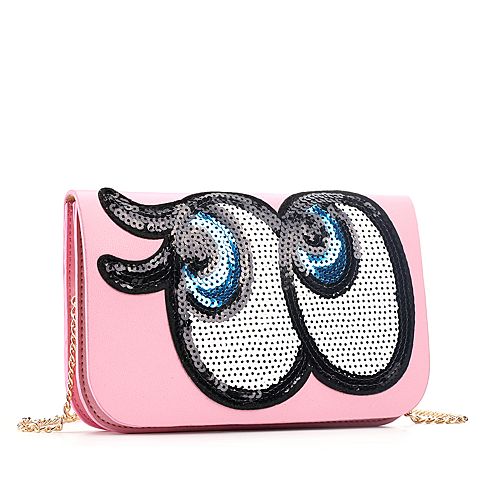 Teenmix/天美意夏浅粉色时尚亮片大眼睛小包女包BY02DBN7