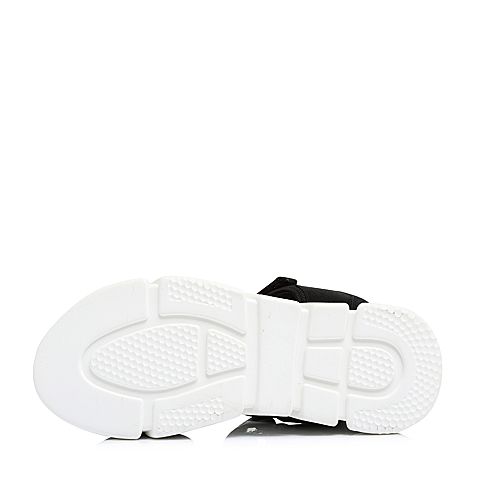 Teenmix/天美意夏专柜同款黑色时尚字母厚底休闲风女凉鞋AR281BL8