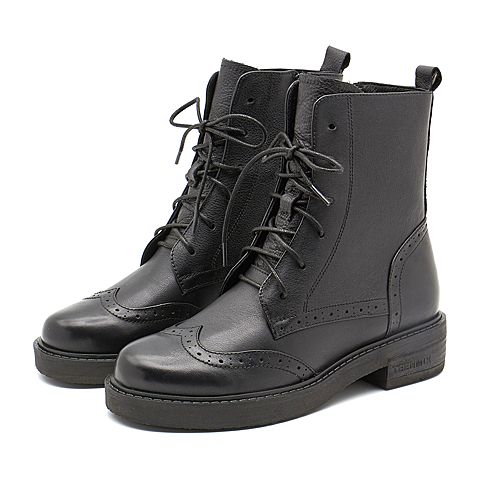 Teenmix/天美意冬商场同款牛皮革女皮靴CF160DZ8