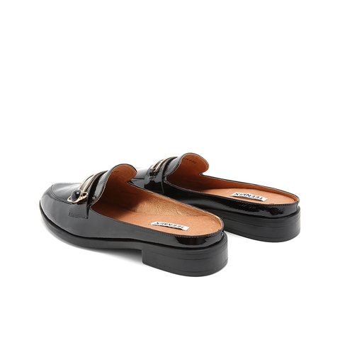 Teenmix/天美意夏新款商场同款黑色漆皮牛皮革女皮凉鞋6T534BH9