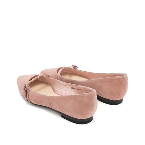 Teenmix/天美意春新款商场同款粉色羊绒皮革皮带扣女皮鞋单鞋CB507AQ9