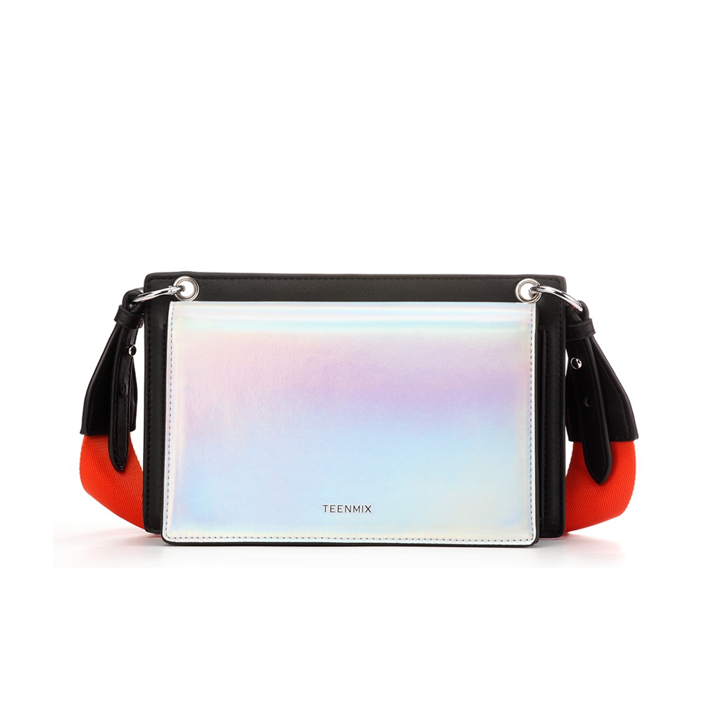 Teenmix/天美意春商场同款黑/银时尚背提包X1631AX9