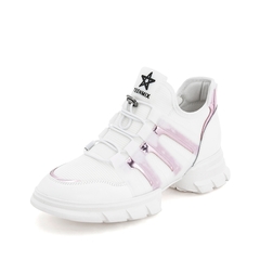 Teenmix/天美意2019春新款商场同款白色纺织品/牛皮革/胶片女旅游鞋AT501AM9