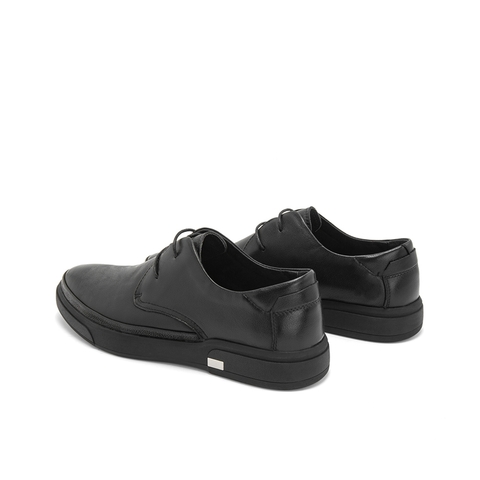 Teenmix/天美意春新款商场同款黑色牛皮革男商务上班休闲鞋2MI01AM9