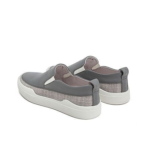 Teenmix/天美意夏新款商场同款灰色套脚乐福鞋男休闲鞋2NL01BM9