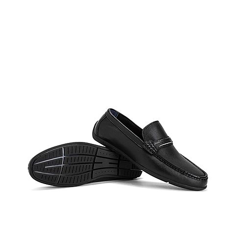 Teenmix/天美意夏新款商场同款黑色一脚蹬男商务休闲鞋2NN01BM9