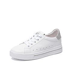 Teenmix/天美意秋新款商场同款白银色厚底闪片女鞋AU511CM9
