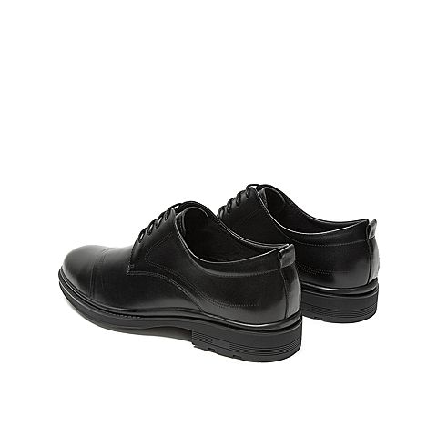 Teenmix/天美意秋新款商场同款婚鞋黑色牛皮革男皮鞋2PC01CM9
