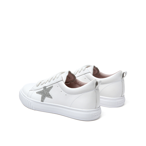 Teenmix/天美意秋新款白色运动风星星女皮休闲鞋CE828CM9