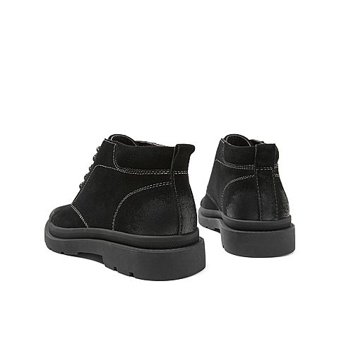 Teenmix/天美意冬新款商场同款黑色英伦帅气高帮短靴男皮靴61640DD9