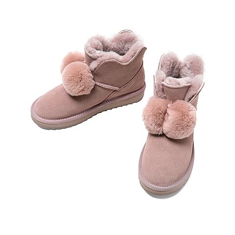 Teenmix/天美意冬新款商场同款粉色甜美温暖毛绒女休闲靴雪地靴AV411DD9