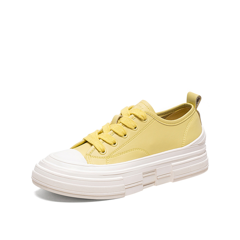 teenmix/天美意2020春新款简约系带厚底牛皮革女休闲鞋d1610am0