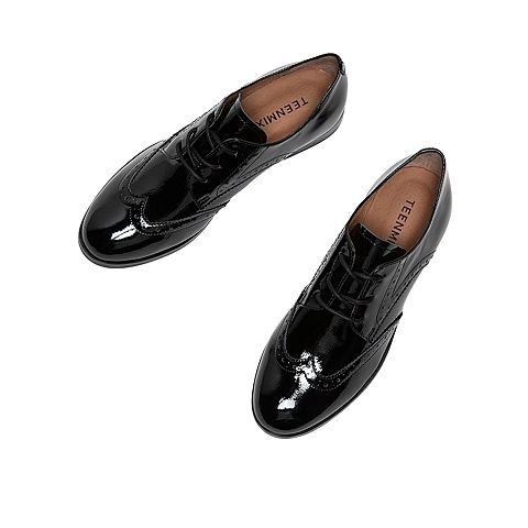 Teenmix/天美意2020春商场同款英伦布洛克牛皮革女皮鞋休闲鞋CBQ31AM0