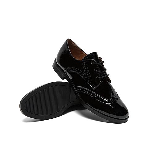 Teenmix/天美意2020春商场同款英伦布洛克牛皮革女皮鞋休闲鞋CBQ31AM0