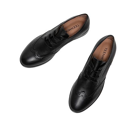 Teenmix/天美意2020春商场同款英伦布洛克牛皮革女皮鞋休闲鞋CBQ31AM0