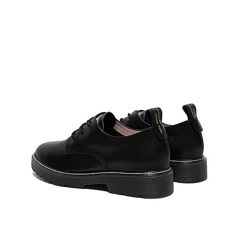 Teenmix/天美意2020春新款商场同款圆头休闲牛皮革女皮鞋CLY23AM0