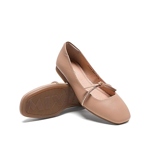 Teenmix/天美意2020春商场同款甜美玛丽珍绵羊皮革女皮鞋单鞋CH206AQ0