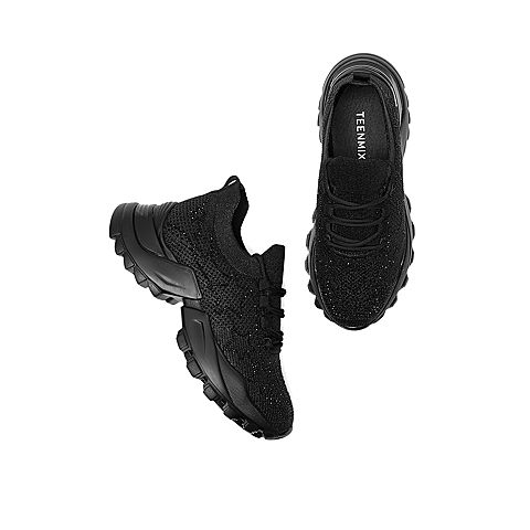 Teenmix/天美意2020春商场同款星星闪钻厚底纺织品女旅游鞋休闲鞋AV921AM0