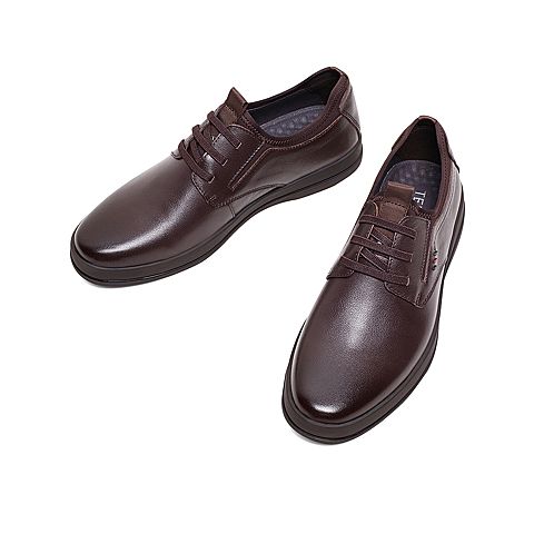 Teenmix/天美意2020春商场同款商务休闲软面牛皮革/纺织物男休闲鞋CQZ02AM0