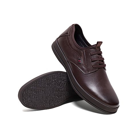 Teenmix/天美意2020春商场同款商务休闲软面牛皮革/纺织物男休闲鞋CQZ02AM0