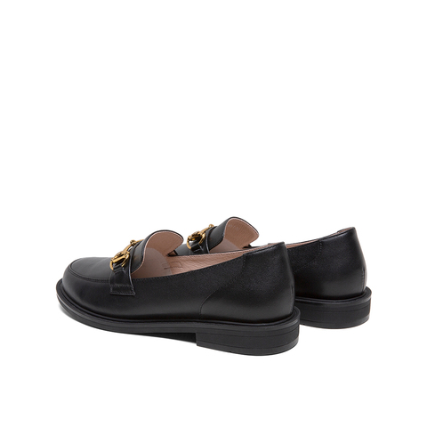 Teenmix/天美意2020春新款英伦风马衔扣乐福鞋牛皮革女皮鞋56306AM0