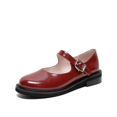 Teenmix/天美意2020春新款日系复古搭扣玛丽珍女皮鞋单鞋21030AQ0