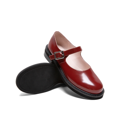 Teenmix/天美意2020春新款日系复古搭扣玛丽珍女皮鞋单鞋21030AQ0