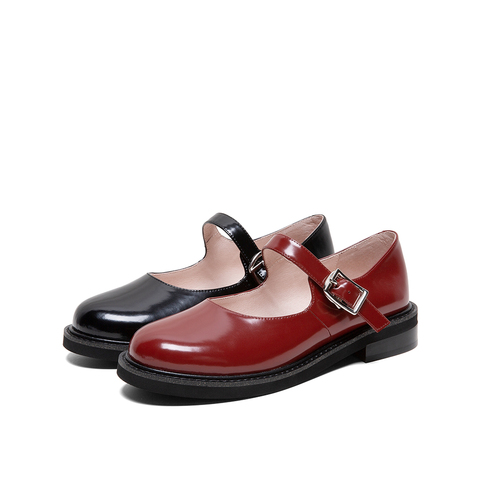 Teenmix/天美意2020春新款日系复古搭扣玛丽珍女皮鞋单鞋21030AQ0