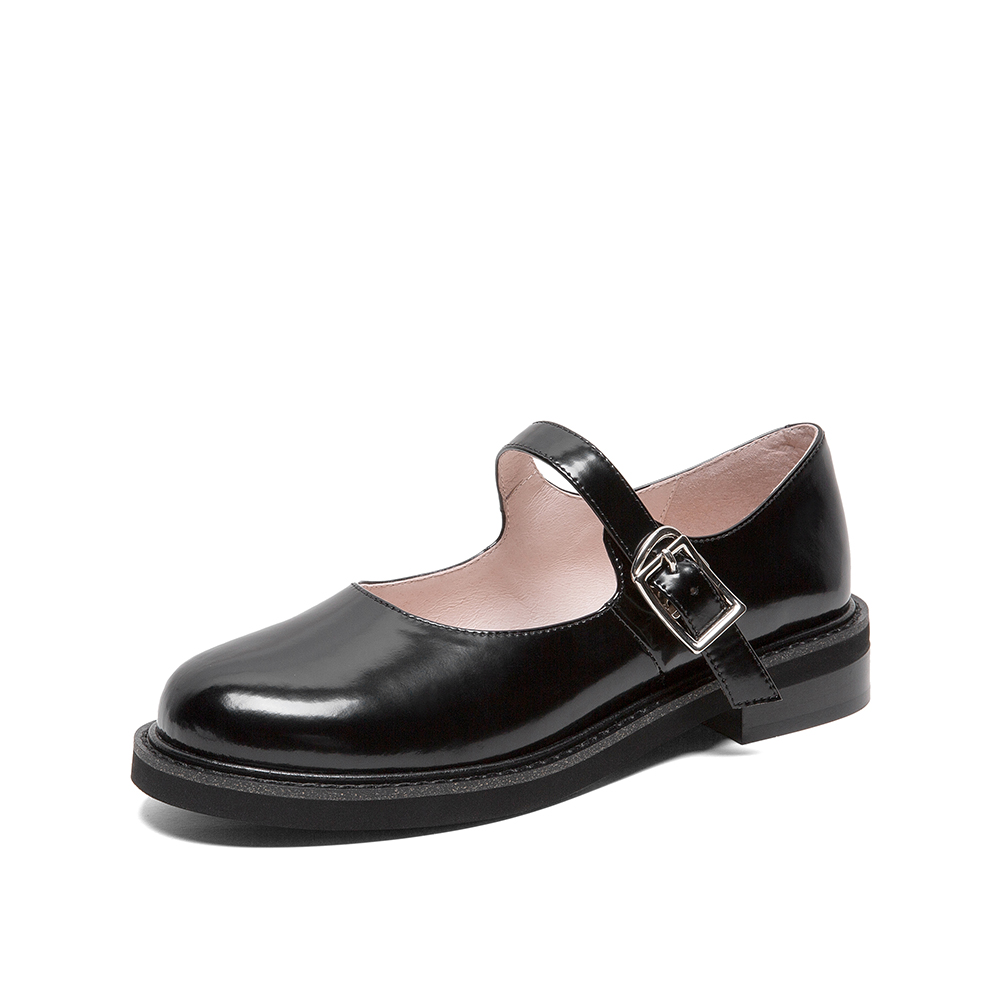 Teenmix/天美意2020春新款日系复古搭扣玛丽珍女皮鞋单鞋21030AQ0