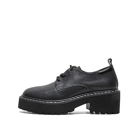 Teenmix/天美意2020春商场同款简约复古厚底牛皮革女皮鞋休闲鞋AW451AM0