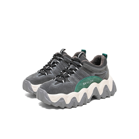 Teenmix/天美意2020春新款拼色波浪厚底老爹鞋女运动休闲鞋A2087AM0