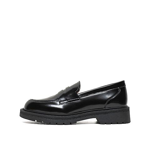 Teenmix/天美意2020春新款时尚纯色英伦风女皮鞋乐福鞋A1916AQ0