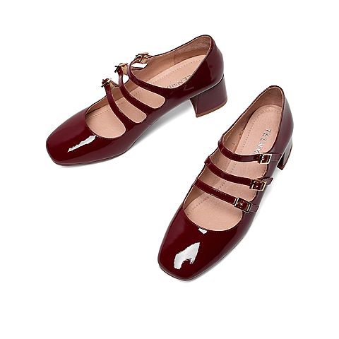 Teenmix/天美意2020秋新款复古法式优雅女皮鞋玛丽珍鞋MLZ02CQ0