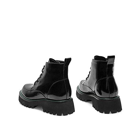 Teenmix/天美意冬系带松糕厚底绒布里马丁靴女皮靴XXX07DD0