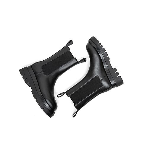 Teenmix/天美意2020冬新款潮切尔西靴英伦烟筒靴女皮靴YTX01DZ0