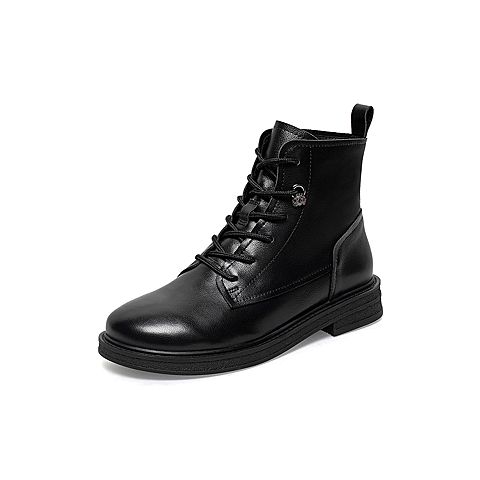 Teenmix/天美意冬商场同款时尚马丁靴女单绒皮短靴6OW42DD0