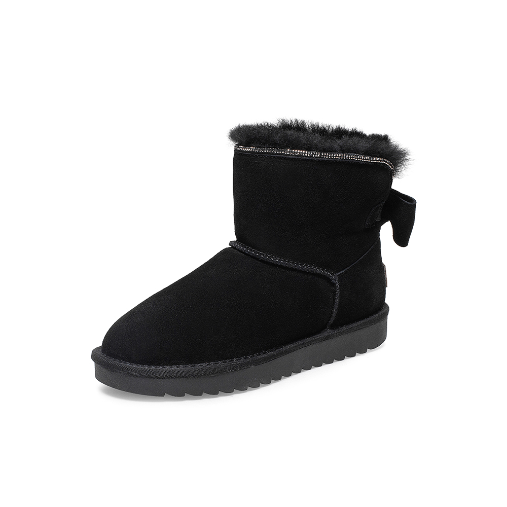 Teenmix/天美意2020冬新款商场同款休闲保暖绒毛雪地靴套筒女短靴AY841DD0