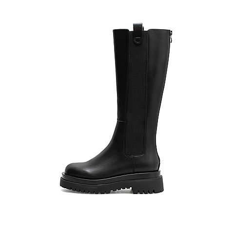 Teenmix/天美意2020冬新款英伦切尔西靴长筒骑士靴单绒女靴GX009DG0