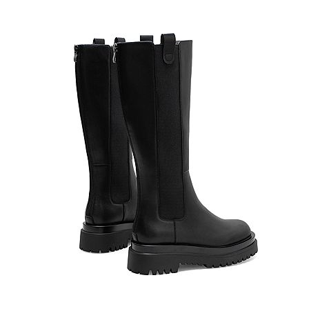 Teenmix/天美意2020冬新款英伦切尔西靴长筒骑士靴单绒女靴GX009DG0